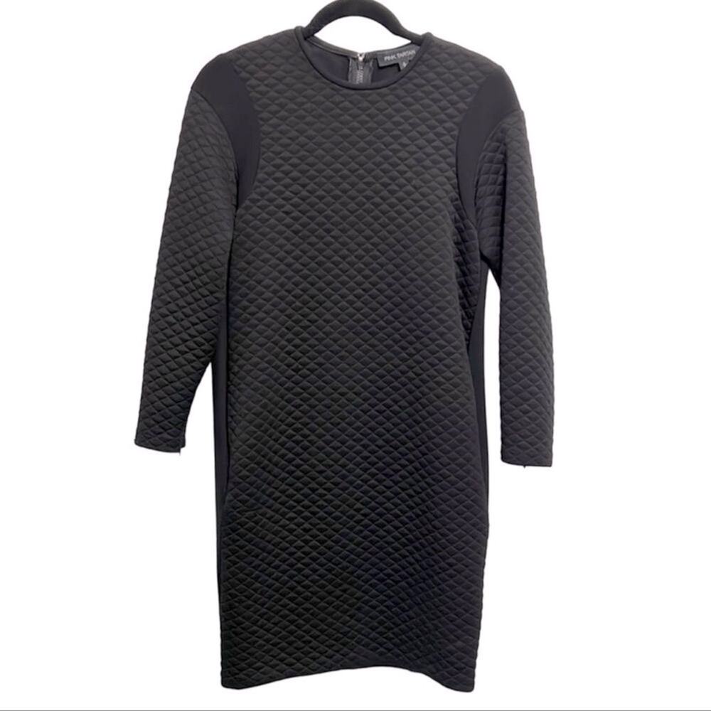 Pink Tartan black long sleeve knee length dress women’s size small petite